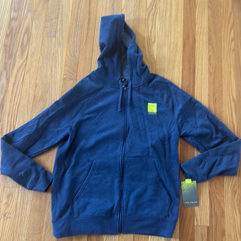 NWT tek gear fleece performance zip navy midnight blue hoodie size S comfy